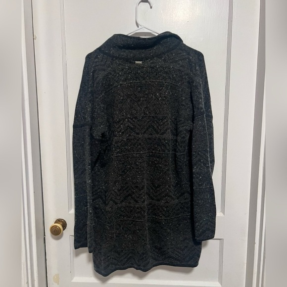 Prana Sevie Speckled Cardigan Women's Sweaters Charcoal Intarsia Size M - Picture 3 of 3